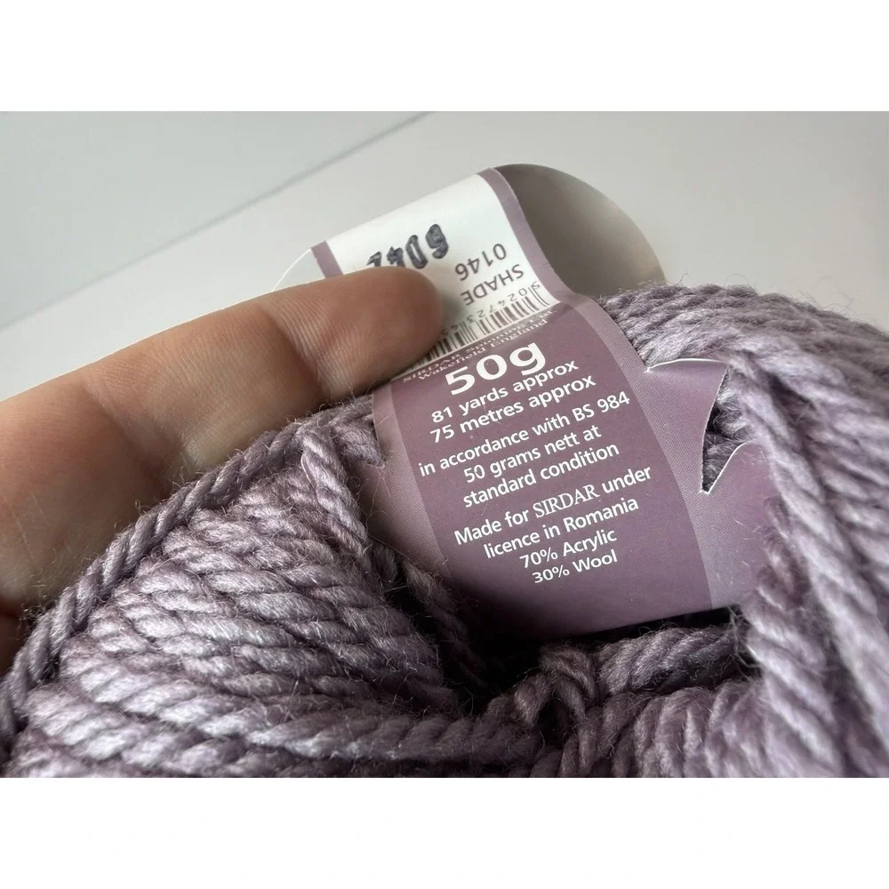 SIRDAR Click Chunky With Wool Yarn Color Bloom Purple Lot 5 50g 81 yards each